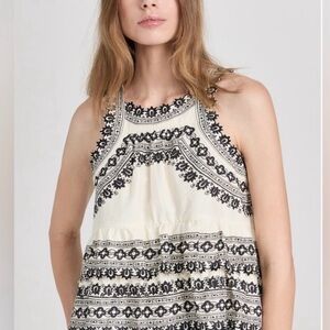 Sea New York Black and White Patterned Tank